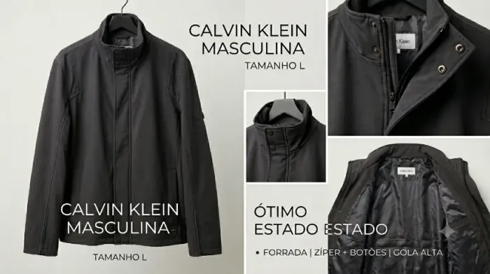Jaqueta Calvin Klein Masculina Marrom - Original - Forrada - Windbreaker