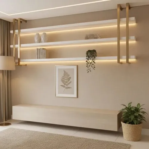 Prateleiras de parede com led. 