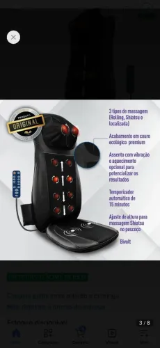 Massageador eletrico shiatsu relaxmedic fisioterapia