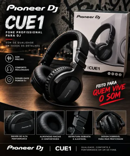 Headset Pionner Dj Cue 1 Impecável