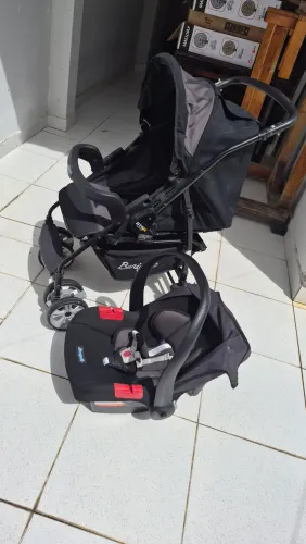Burigotto Carrinho de Bebê Ecco, Até 15 kg, Preto
