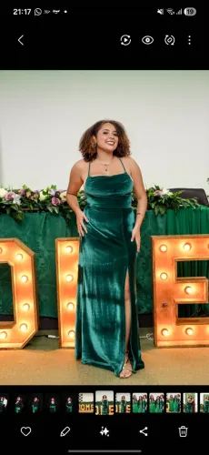 Vestido veludo verde