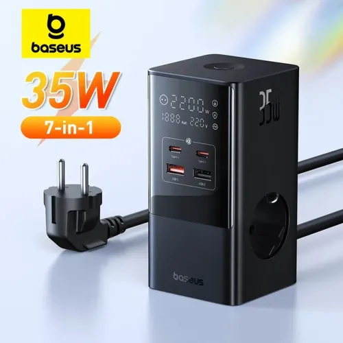 Baseus - 7 in 1 Carregador Rápido, Desktop, Display Digital 35W