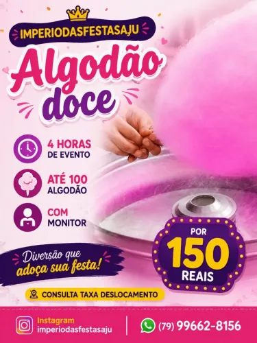 Alugamos algodão doce