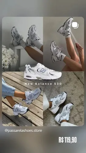 New Balance Branco com Prata