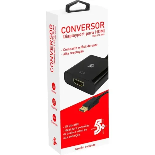 CONVERSOR DISPLAYPORT (MACHO) X HDMI (FEMEA) 5+ 075-0829 - LOJA DADO DIGITAL
