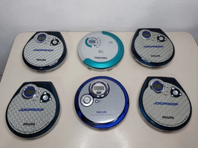 Lote 6 Discmans bem bonitos para reparo ou decoração 