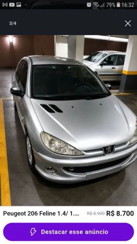 Imagem de Peugeot 206 Feline 1.4/ 1.4 Flex 8V 5P 2007