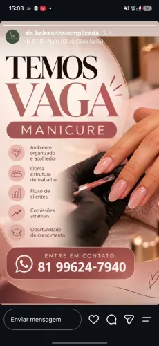 Preciso de manicure e nail designer