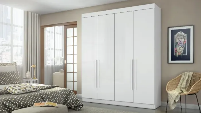 Guarda Roupa Solteiro 100%MDF 4Ptas 03Gavetas 1.83M. Produto Novo Direto de Fábrica.