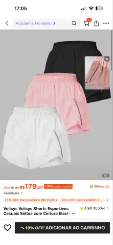 Short academia/corrida shein NUNCA USADOS