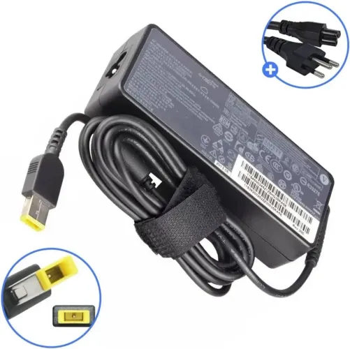 Fonte Carregador Lenovo 65W Original (Pino Quadrado / Slim Tip) - Testada e 100% OK
