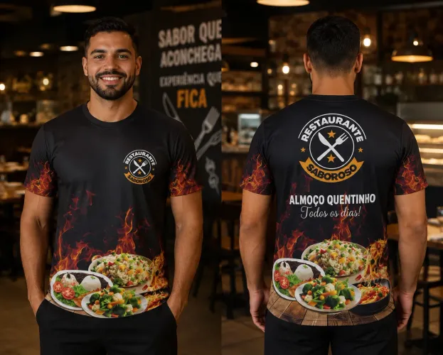 10 Camisas Personalizadas Uniforme de Restaurante / Malha PP