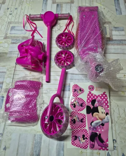 Patinete infantil menina Minnie 3 rodas luzes música