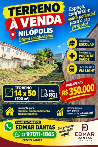 Imóvel para venda possui 700 metros quadrados em Centro - Nilópolis - RJ
