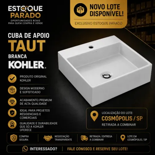 Lote com 10 Cubas de Apoio Taut Kohler 41x41 - Novo na caixa