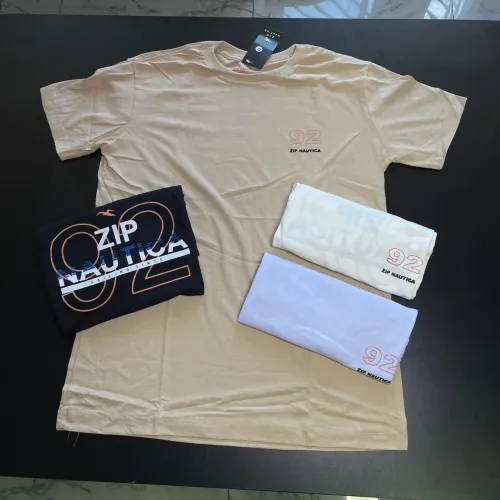 Camisa algodão zip náutica