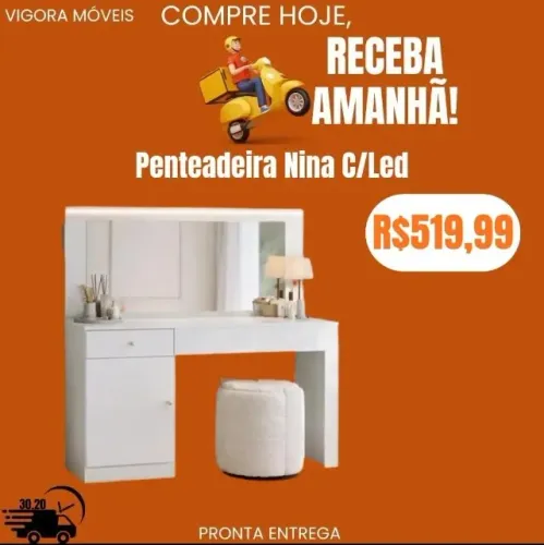 Penteadeira c/led Nina (Pague na entrega)