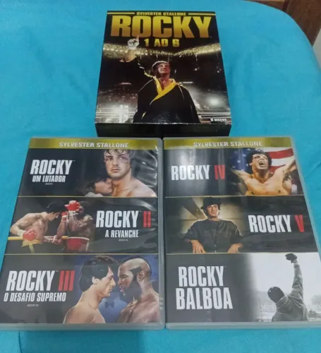 Dvd Filmes Rocky - Edição para Colecionador - Do 1 ao 6 com o Roupão Preto e Dourado!! 