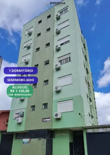 APARTAMENTO DE 01 DORMITÓRIO COM SACADA E GARAGEM SEMIMOBILIADO PRÓX AO QUARTEIS