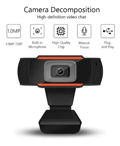 Câmara Usb Webcam Computador Com Microfone