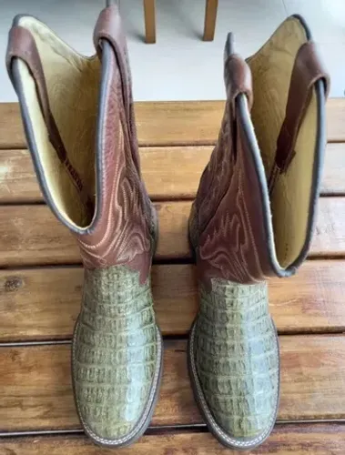 Bota Country Texana Gadão / Silverado, Couro Exótico Legítimo Jacaré, Nova, N°40/41