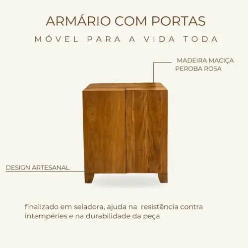 Armário com portas madeira maciça- Sob Encomenda