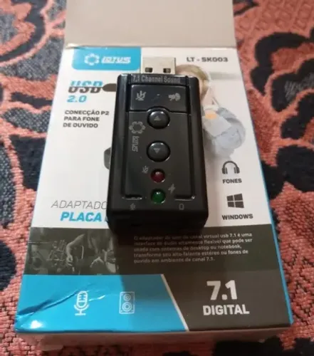 Problemas com o som do seu Note/PC. Use esse adaptador USB e resolva seu problema.