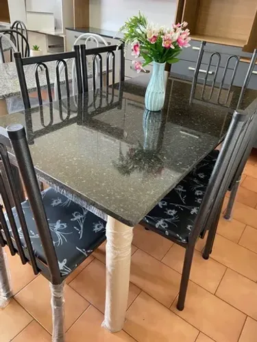 Mesa Com 06 Cadeiras Nova Granito