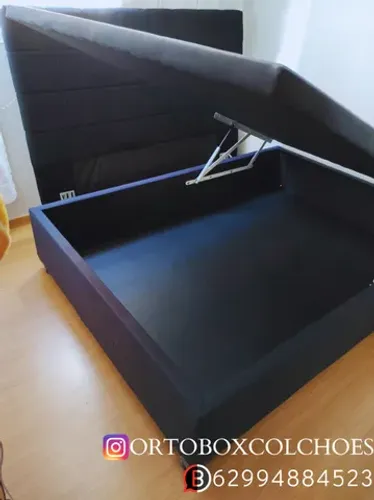 Cama Box Baú Casal inteiro /Estrutura reforçada em madeira de eucalipto tratado