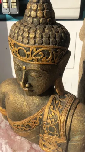 Busto do Buda de madeira 70 cm importado de Bali raridade peça única tamanho natural 