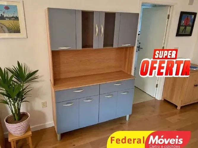 Armário de cozinha 8 portas 122 cm