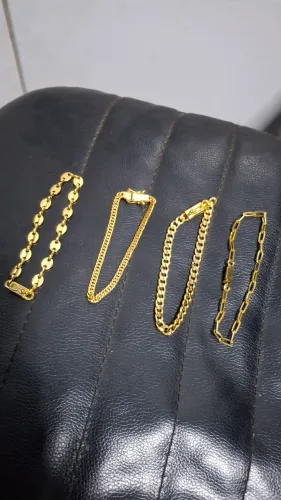 Promoção - Pulseiras masculinas banhadas a ouro 18k