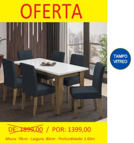Mesa de jantar - parcelamos sem juros