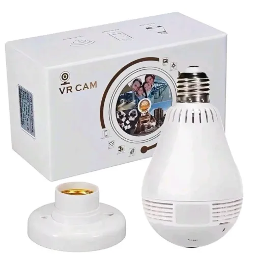 Câmera Lâmpada Visão 360 Graus Acesso Remoto pelo Celular/ V380