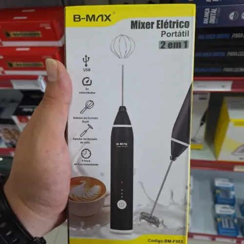 Mixer Elétrico para Ovo Café Shakes Recarregável