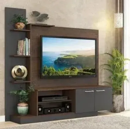 Painel Rack para TV de ATÉ 55 Polegadas com 2 Portas e 4 Prateleiras (ENTREGAS EM ATÉ 24h)