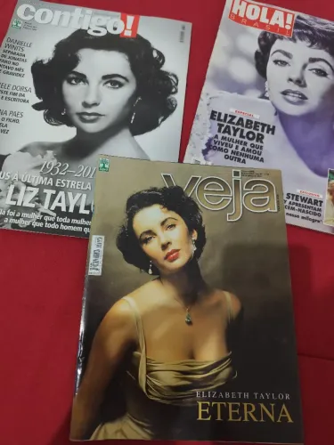 Revistas Elisabeth Taylor: Contigo!, Veja e Hola! Brasil 
