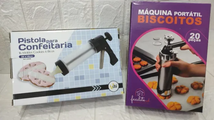 Kit Maquina de biscoito e pistola confeitaria 
