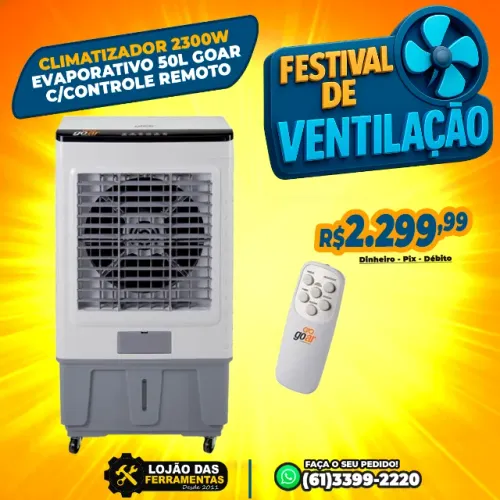 Climatizador Evaporativo 50L Com Controle Remoto 2300w Goar