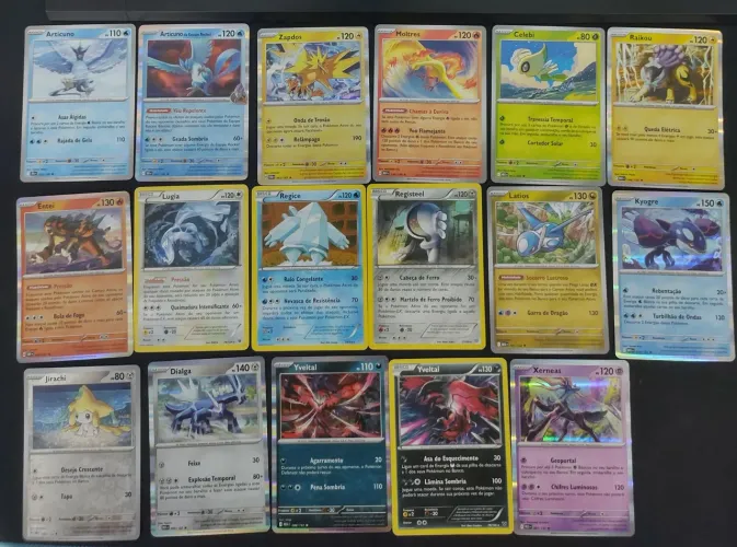 17 cards pokémons lendarios