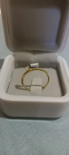 Anel Noivado Solitário Ouro 18k