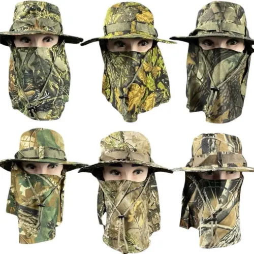 Chapéu Camuflado Boonie Hat Exército Pescador Proteção Uv Chapéu Australiano Pesca Camping