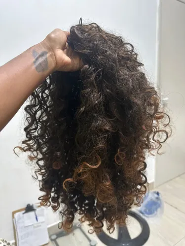 Lace Wig organica com mechas 