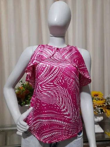Blusa rosa estampada