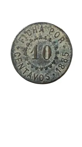 Ficha 10 Centavos 1885 Empresa Nacional de Bolívia