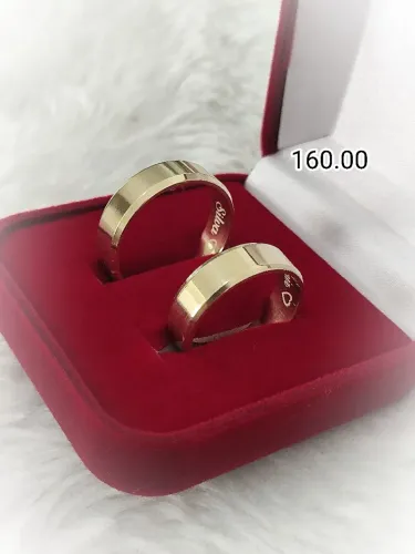 Par de Alianças Em Moeda Antiga Idêntica Ouro 18k - Novas