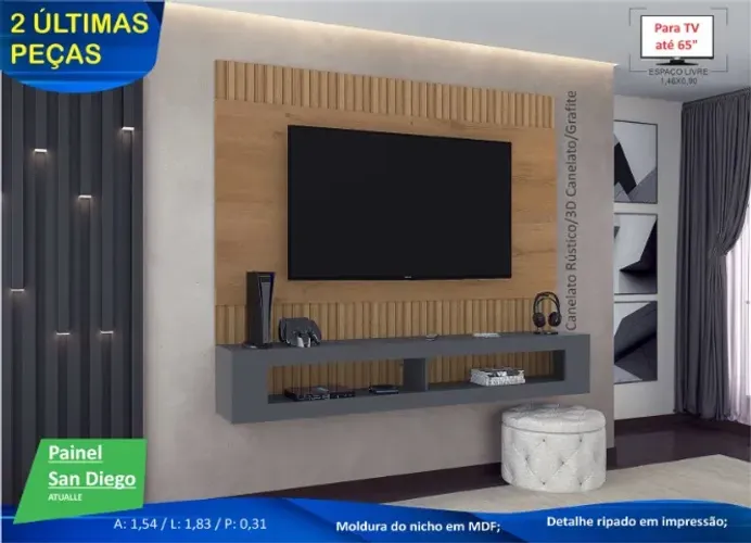Painel pra TV Luxo - Entrega e Monta na Hora