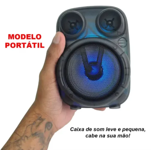 Caixa De Som Bluetooth Led Fm Usb Cartão Tf Tws Portátil