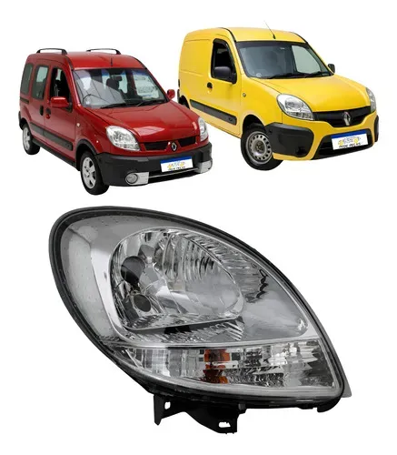 Farol Manual Cromado Renault Kangoo 2009 2010 A 2017 Novo Direito/passageiro